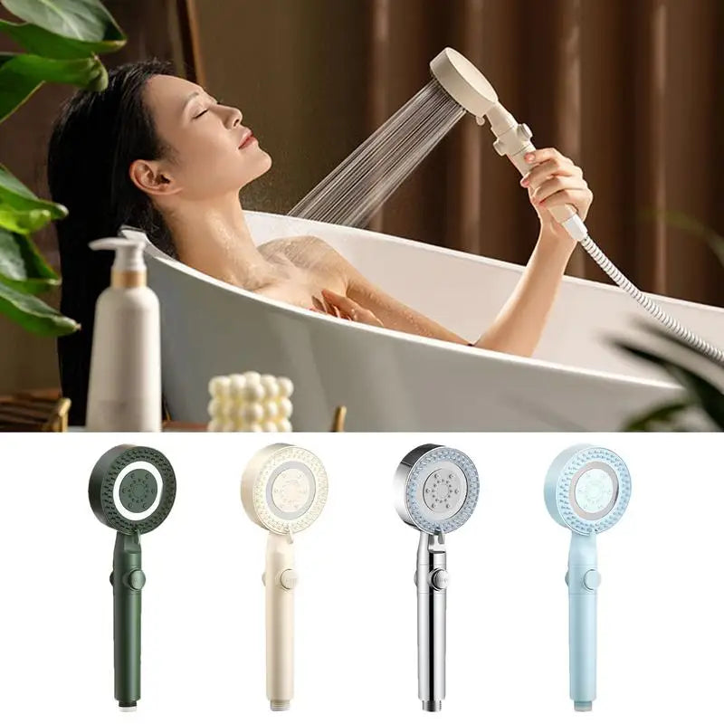 Filtered Handheld Shower Head Adjustable 5-Mode Bathroom Shower Nozzle Multilayer Filtration Bathing Sprayer Hotel Home Bathroom Peaceful Pleasures Health and Wellness