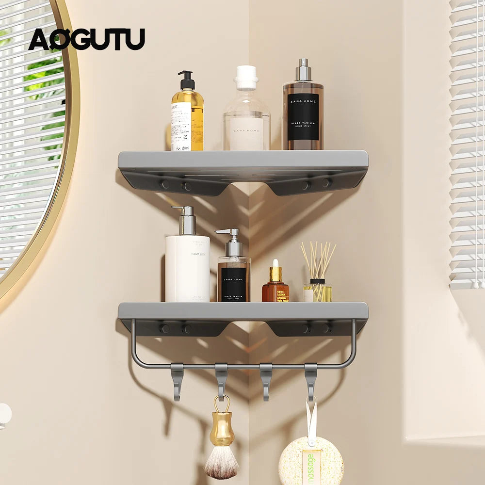 Wall Mounted Shower Corner Shelf – Metal Bathroom Storage Rack
