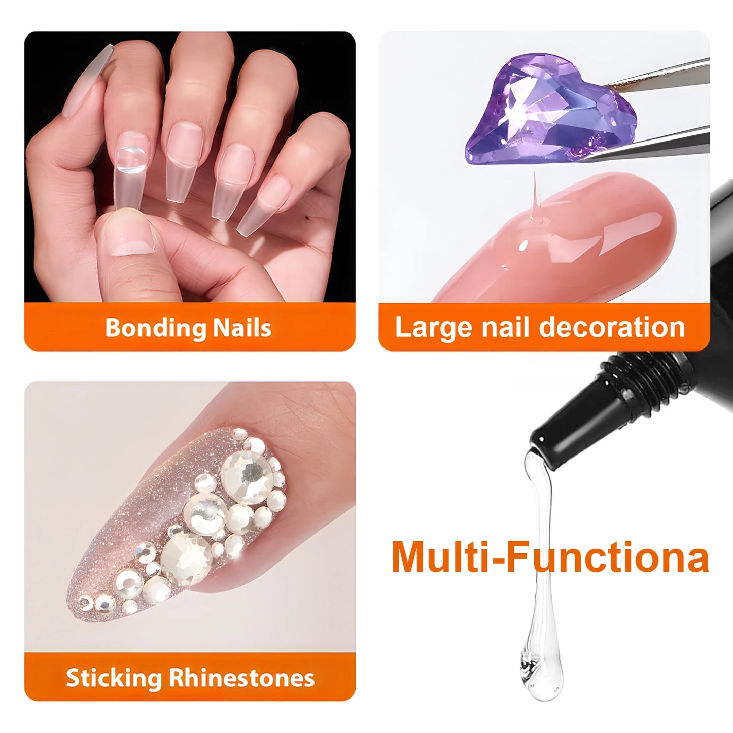 Solid Nail Glue Nail Tips Gel for Press On Nails,Acrylic Nail Gel for Manicure Extension,False Nails Adhesive Glue Long Lasting Peaceful Pleasures Health and Wellness