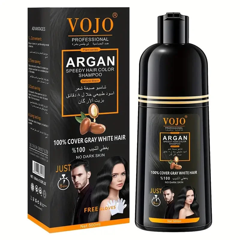 Plant-Based Hair Dye Shampoo Foam – Covers Gray, Black or Dark Brown, 500ml Peaceful Pleasures Health and Wellness Black