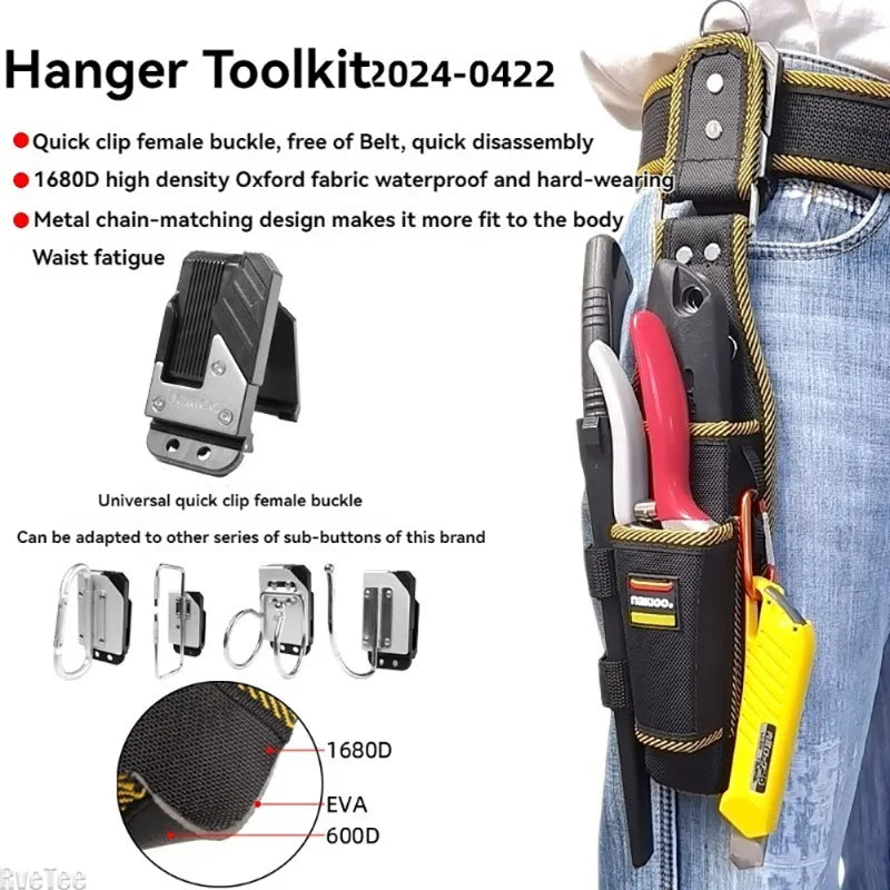 Gardening Tool Bag Organizer with Carabiner & Belt Buckle