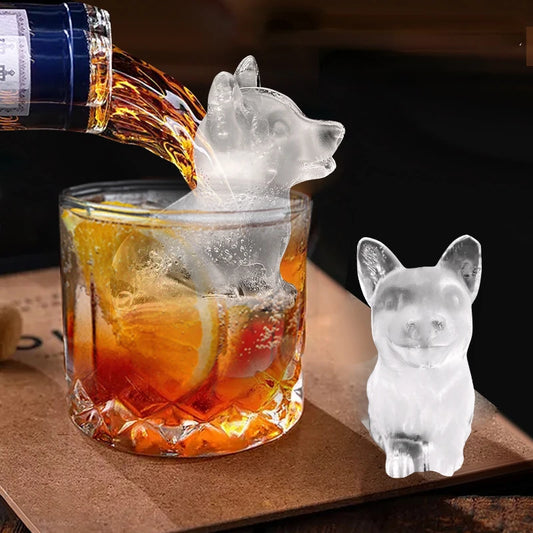 Food Grade Silicone Ice Mold with Clear Funnel-type Lid 3D Dachshund Corgi Ice Cube Mold, Pet shapes Shape Ice Cube Tray Peaceful Pleasures Health and Wellness