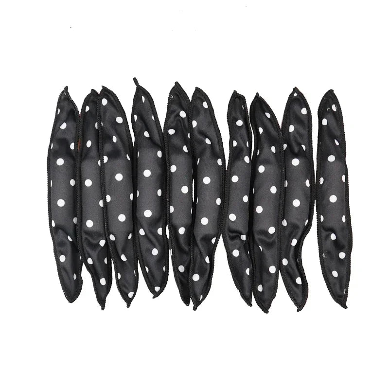 10Pcs/Lot Hair Curlers Soft Sleep Pillow Hair Rollers Set Best Flexible Foam and Sponge Magic Hair Care DIY Styling Tools Peaceful Pleasures Health and Wellness 10pcs Black