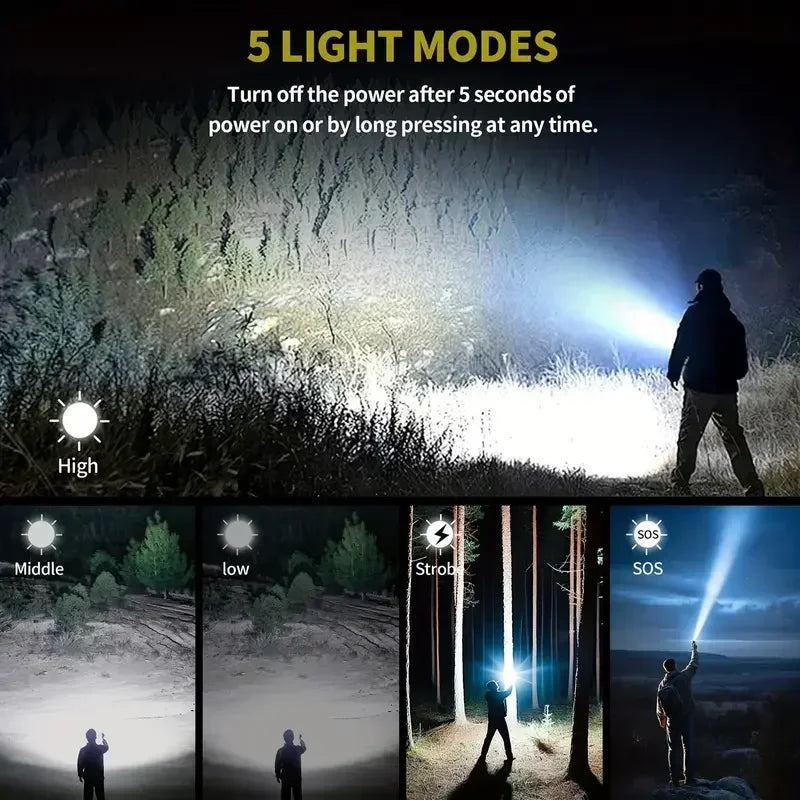 ZHIYU 3-in-1 Rechargeable Flashlight, Lighter & Power Bank 1200LM