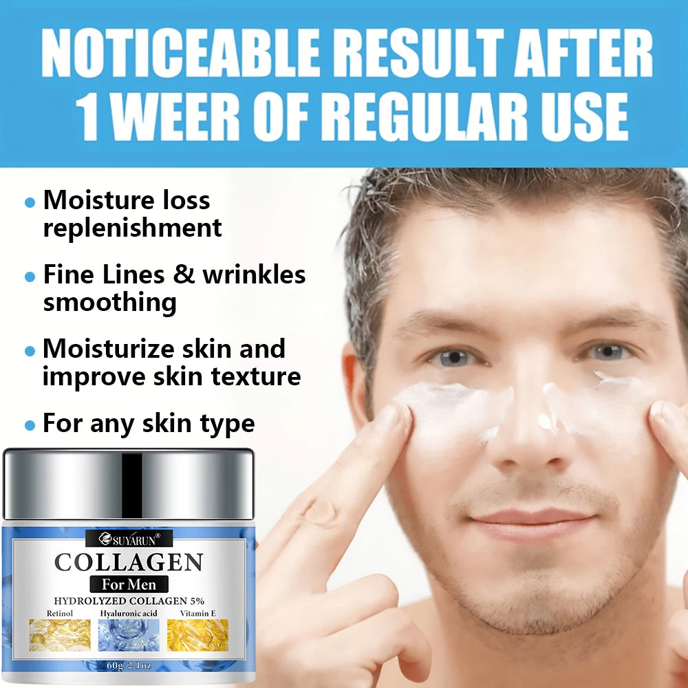 SUYARUN Retinol & Collagen Face Cream for Men - Anti-Aging Hydrating Moisturizer, Firming & Revitalizing Skincare. Peaceful Pleasures Health and Wellness