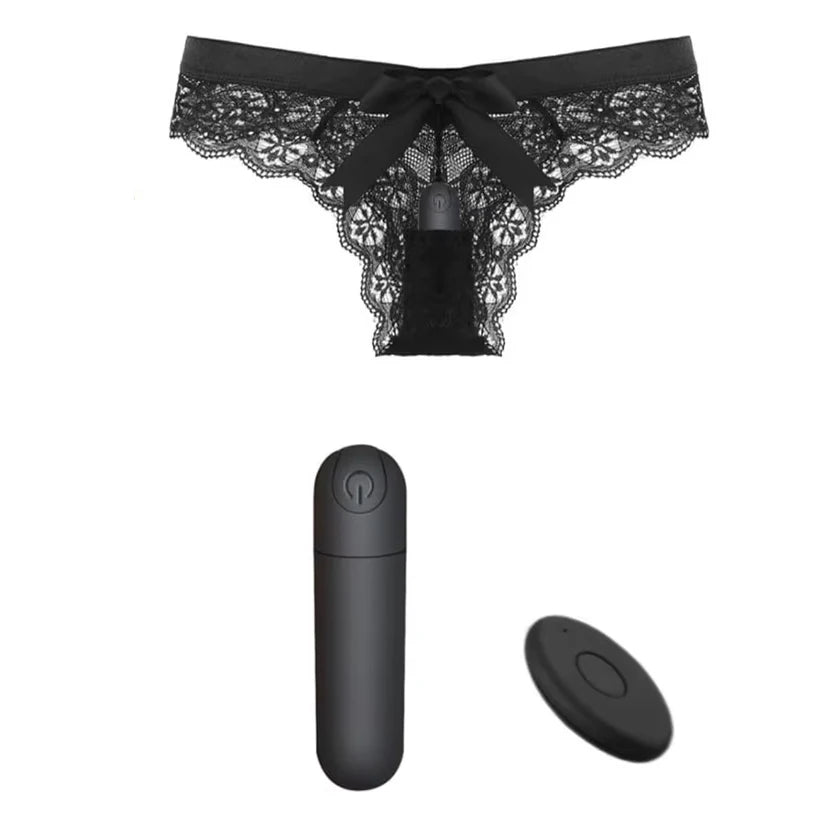 Remote Control Vibrating Lace Panties – Wearable Massager Peaceful Pleasures Health and Wellness
