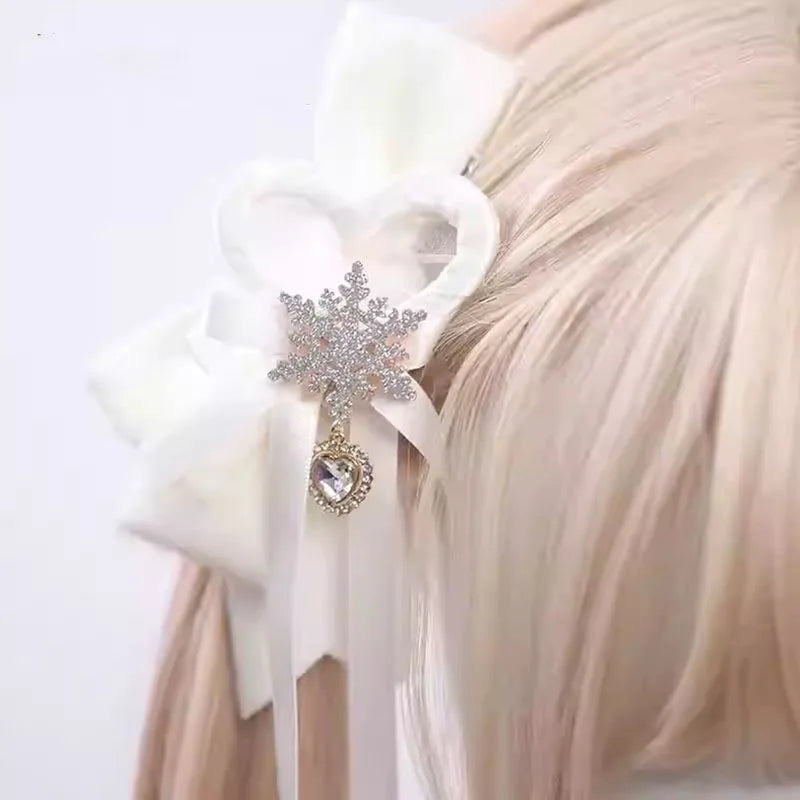 Snowflake Three-dimensional Clip Hair Accessories Women Cute Hair Ties Original Hair Clip Christmas Clip Snowflake Hairpin New Peaceful Pleasures Health and Wellness