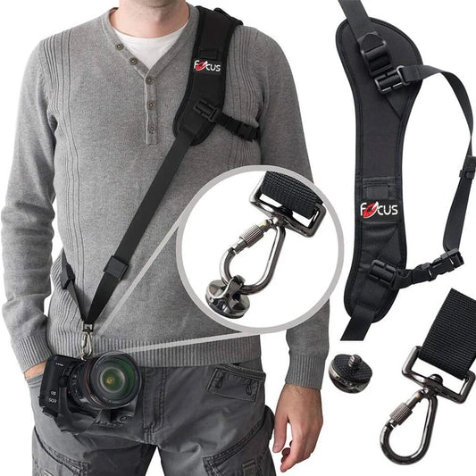 New Portable Shoulder Sling Belt Neck Strap For Camera Adjustable Camera Shoulder Sling Neck Strap For Camera Nikon Canon Strap Peaceful Pleasures Health and Wellness black