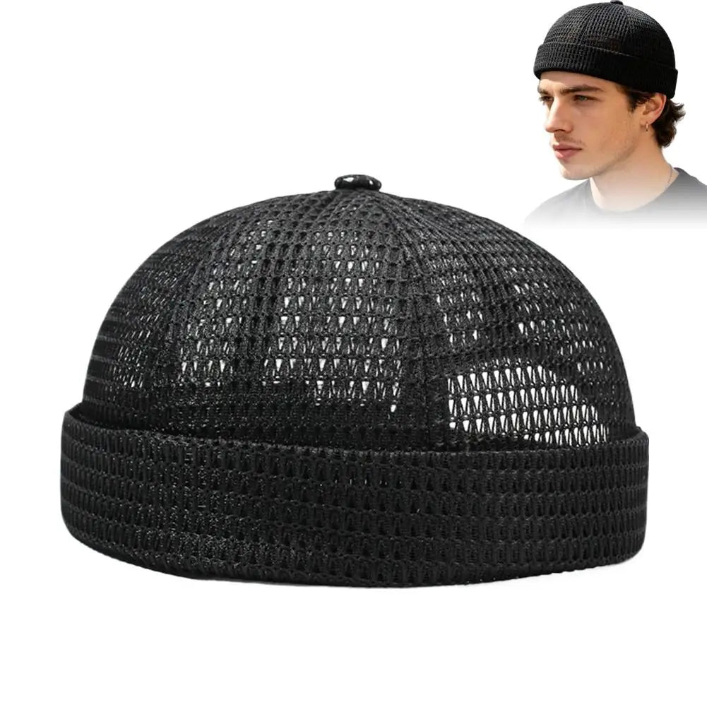 Men's Mesh Brimless Docker Cap | Breathable Summer Beanie