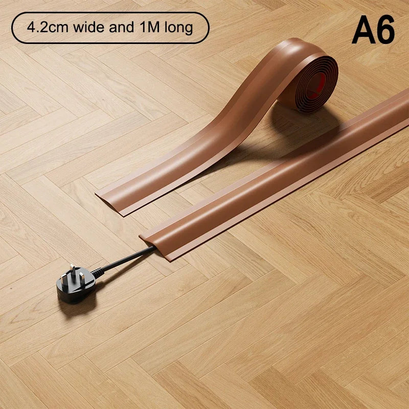 Soft PVC Floor Cord Cover | Cable Hider Wire Protector Floor Cable Hider Peaceful Pleasures Health and Wellness A6