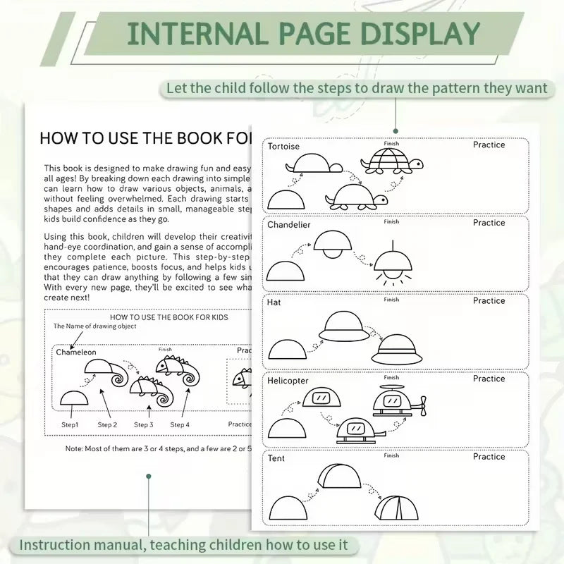 Drawing Book Kids 200+ Step-by-step Art Education Coloring How Draw