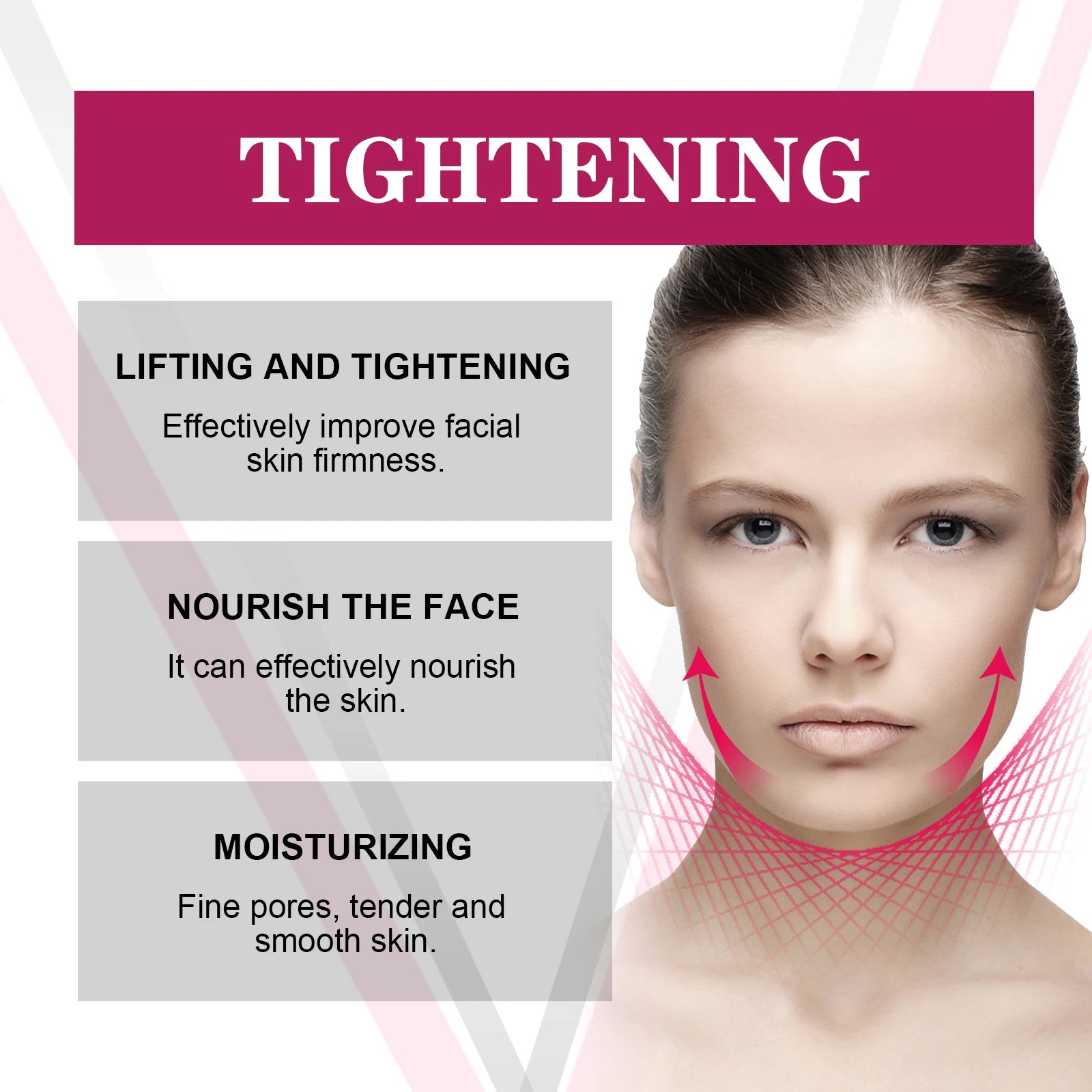 Facial Firming Cream Prevent Skin Sagging Remove Double Chin Increase Cell Elasticity Moisturize Lifting V-Face Massage Lotion Peaceful Pleasures Health and Wellness
