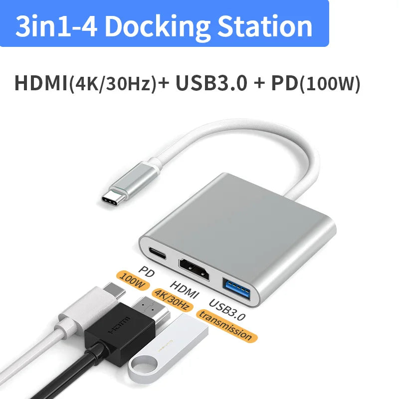 3-in-1 USB-C Hub | 100W PD, USB 3.0 & 4K HDMI for MacBook