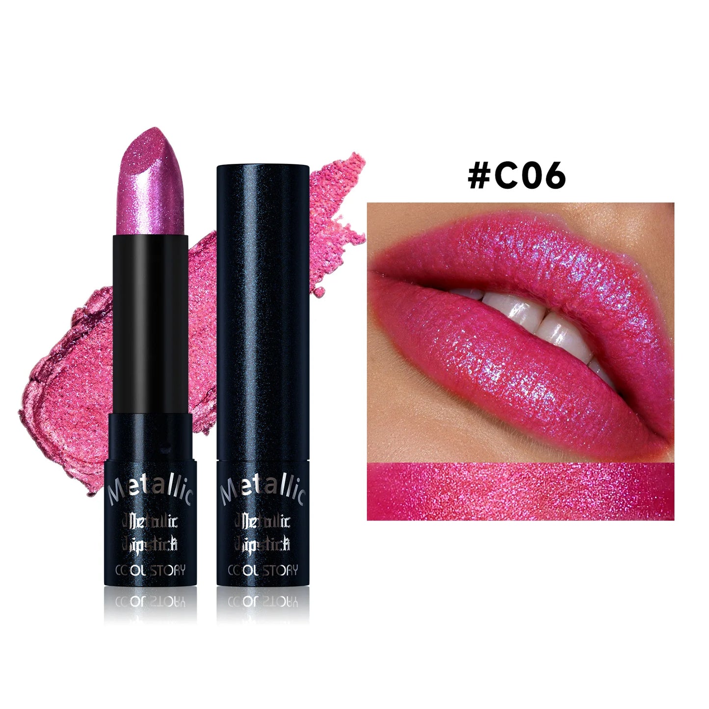 Metallic Glitter Velvet Lipstick – Waterproof Long-Lasting Shimmer