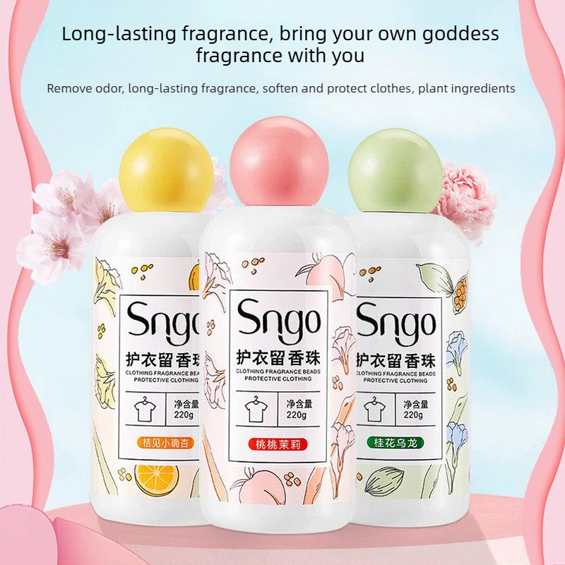 Fragrant Laundry Beads Long Lasting Scent Remove Odor Inhibit Bacteria Kill Mites Antistatic Soften Clothes Color Protection Peaceful Pleasures Health and Wellness 3pcs