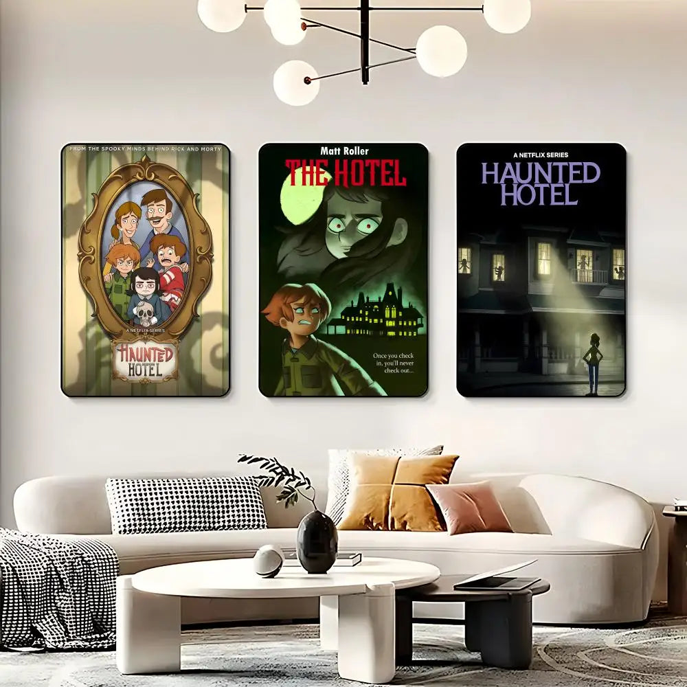 Haunted Hotel Game Poster – HD Waterproof Self-Adhesive Wall Art Wall Art Poster Peaceful Pleasures Health and Wellness