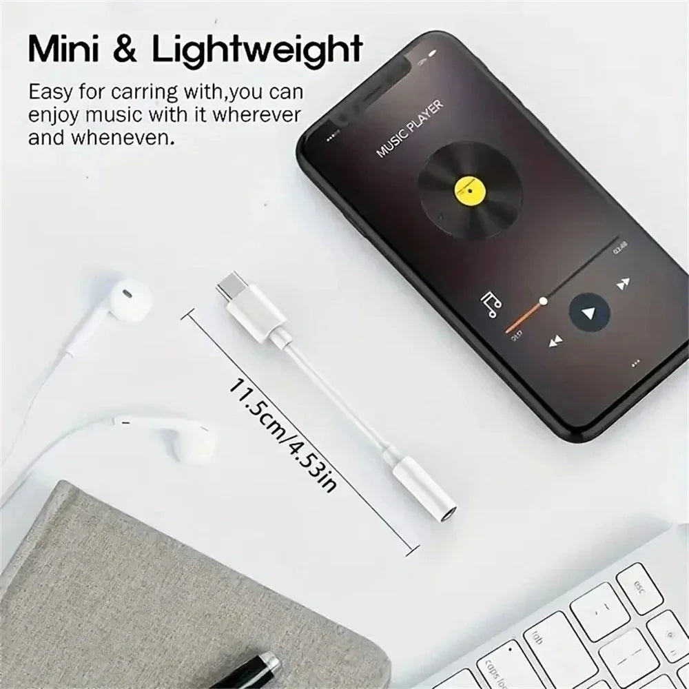 USB Type C To 3.5mm DAC Earphone Jack Audio Adapter For iPhone15 Samsung Huawei Xiaomi Android USB-C Headphone Connector Peaceful Pleasures Health and Wellness