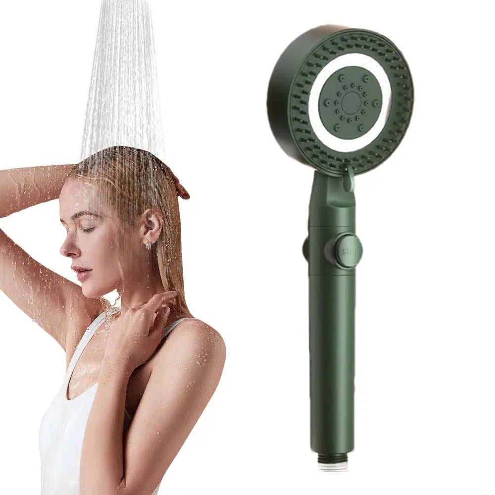 Filtered Handheld Shower Head Adjustable 5-Mode Bathroom Shower Nozzle Multilayer Filtration Bathing Sprayer Hotel Home Bathroom Peaceful Pleasures Health and Wellness Green China Mainland