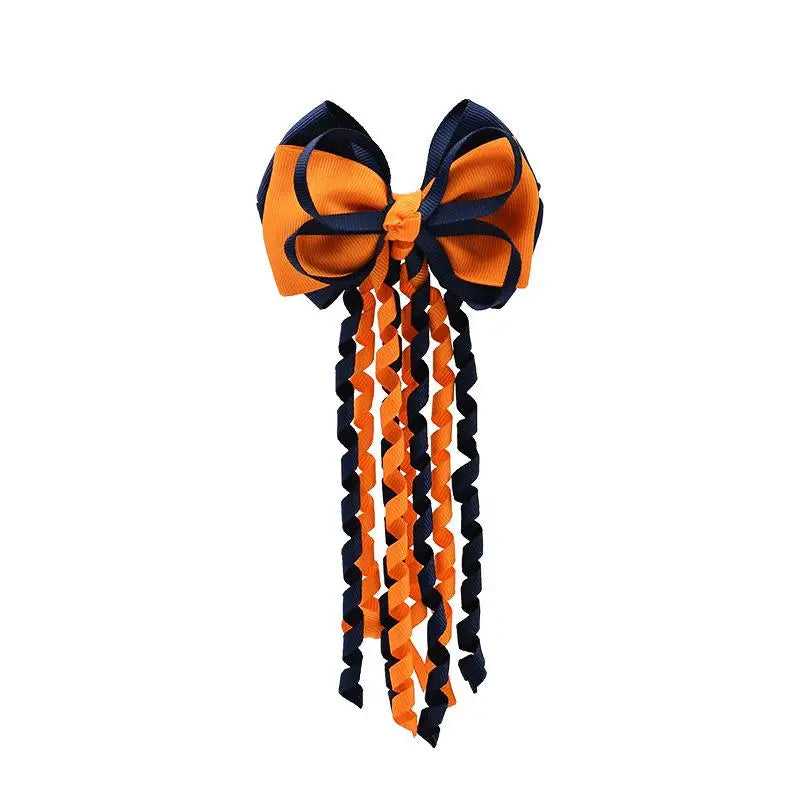 Festival Bow Hair Clips – Curly Ribbon Tassel Hairpins for Girls