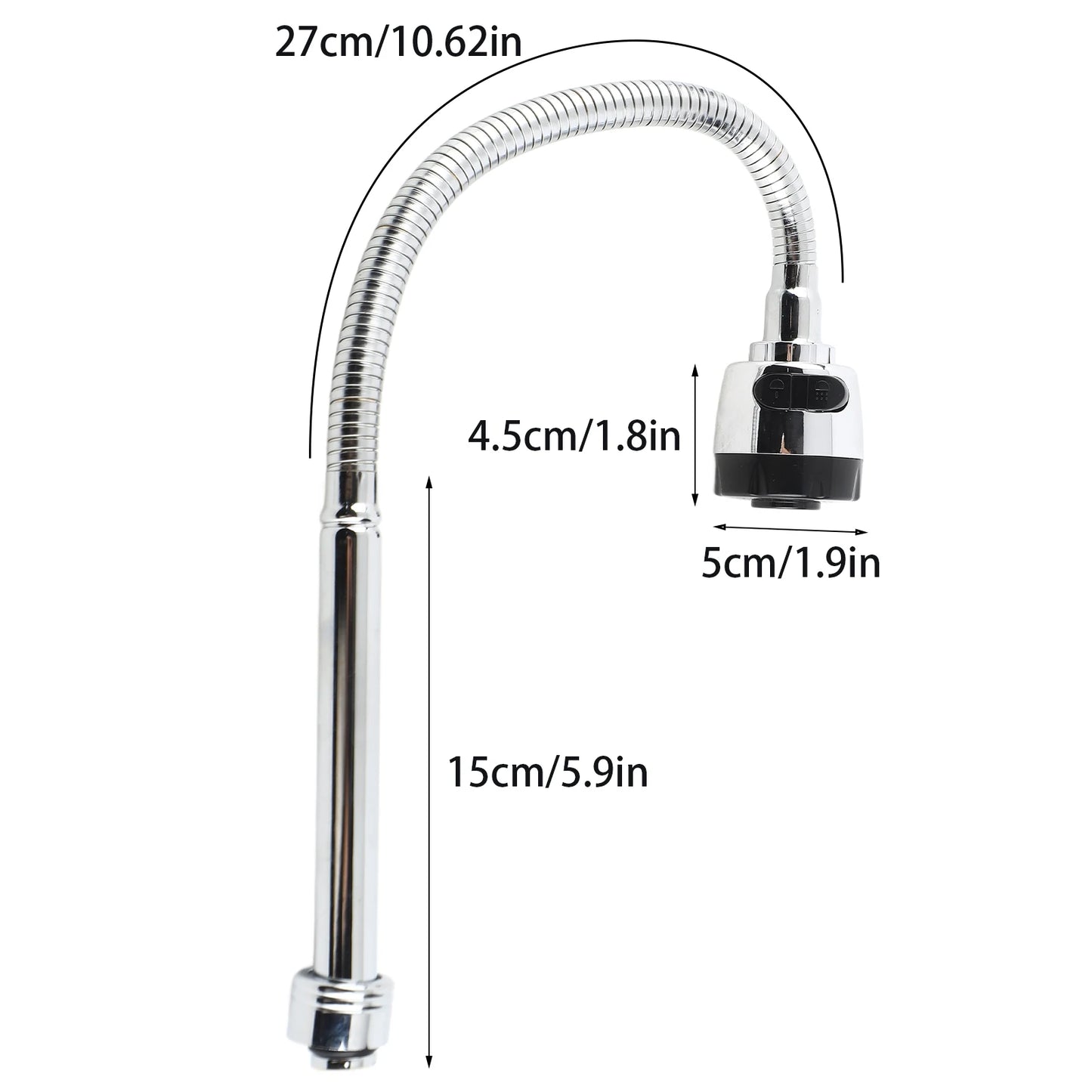Sink Tap 1x 304 Stainless Steel Swivel Spout Kitchen Sink Faucet Pipe Fittings Single Handle Connection Kitchen Faucet Peaceful Pleasures Health and Wellness