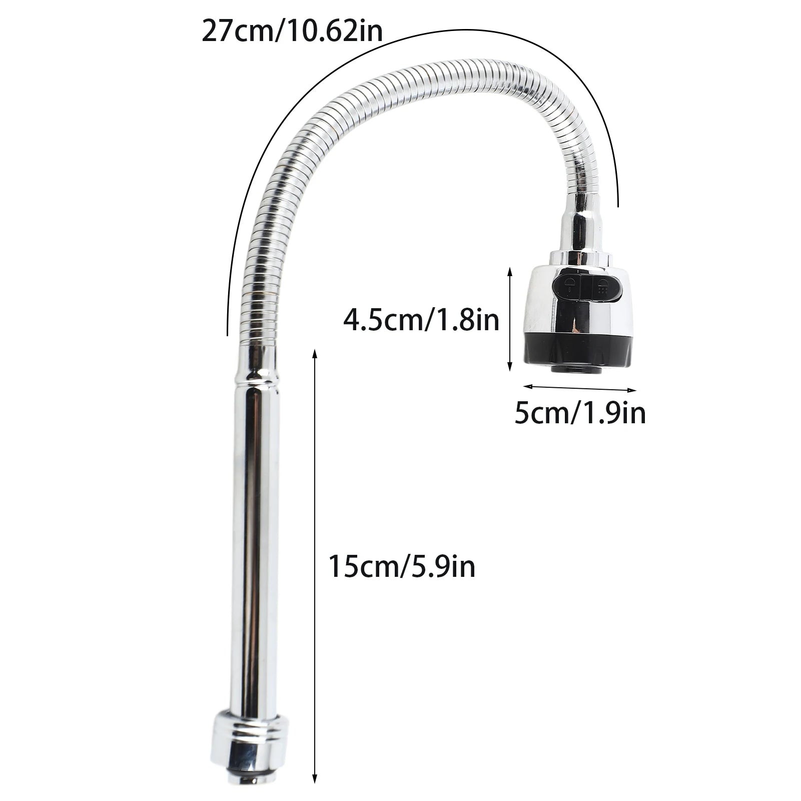 Sink Tap 1x 304 Stainless Steel Swivel Spout Kitchen Sink Faucet Pipe Fittings Single Handle Connection Kitchen Faucet Peaceful Pleasures Health and Wellness