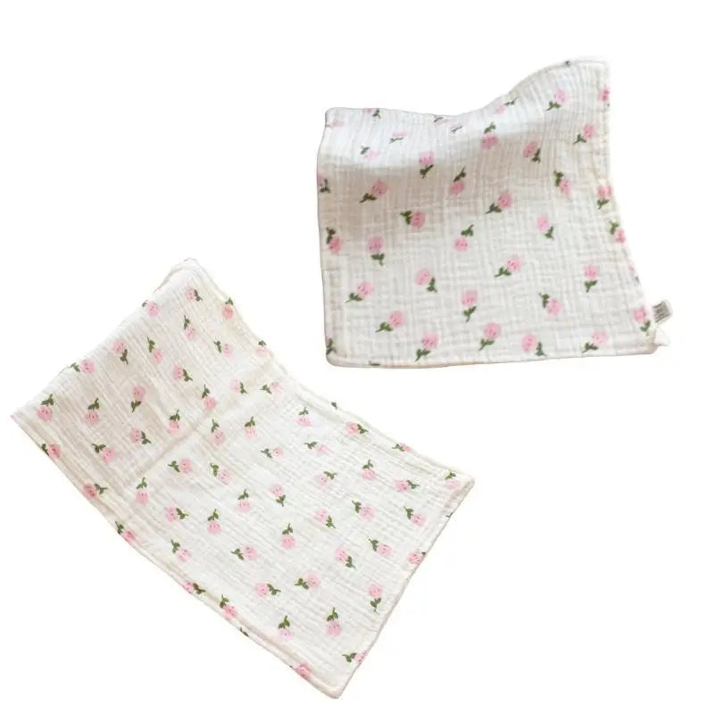 6-Layer Cotton Baby Nursing Towels | Soft Cartoon Face Cloths 2-Pack