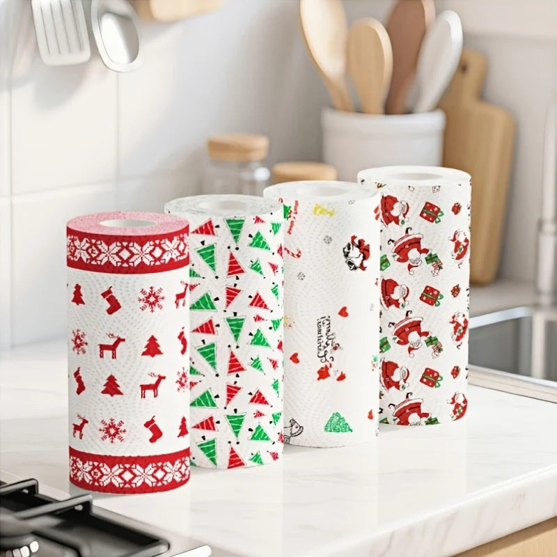Christmas Paper Towels – Disposable Holiday Print, 48 Sheets