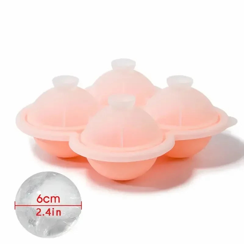 1pc Large Silicone Ice Cube Trays - Easy-Release No Leakage Perfect for Whiskey Cocktails Juice and Parties Peaceful Pleasures Health and Wellness Pink