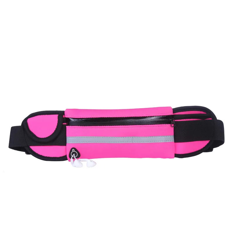 Sports Waist Bag - Waterproof Snug-fitting Shock-absorbing Running Gadget - Water Bottle Holder Mobile Phone Bag Peaceful Pleasures Health and Wellness Rose red