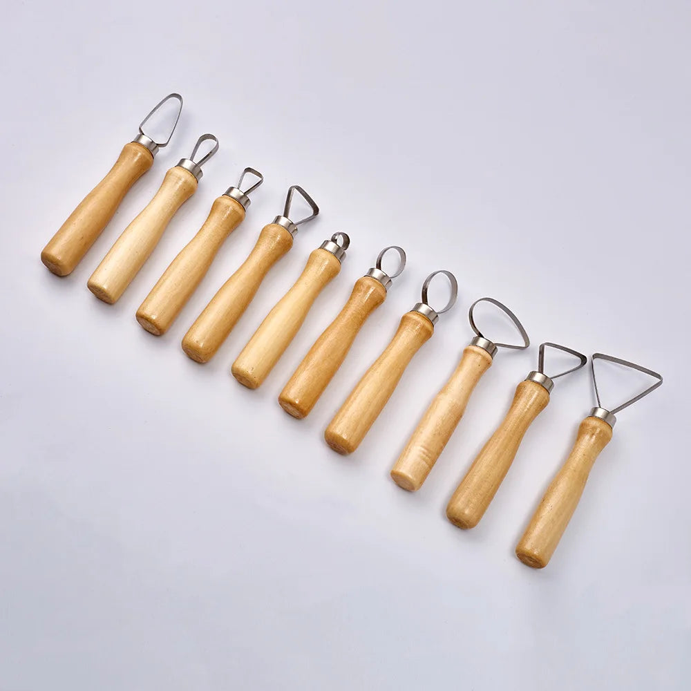10-Piece Big Head Clay Pottery Tools Set - Repair & Carving Knife Kit for Handicraft Clay Modeling Ceramics Tools Peaceful Pleasures Health and Wellness