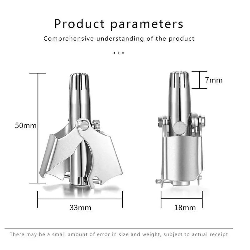 Manual Nose Hair Trimmer – Stainless Steel, Men & Women