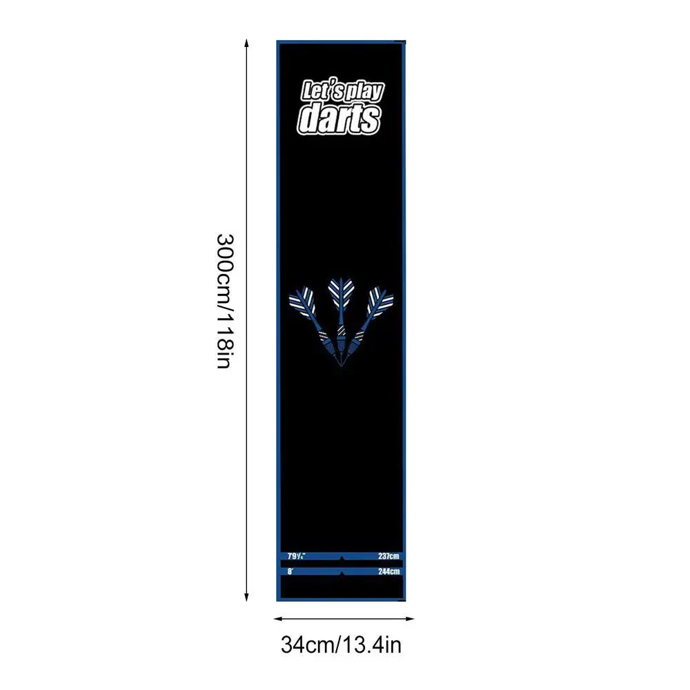 Non-Slip Dart Board Floor Mat with Throw Line | 118" Long