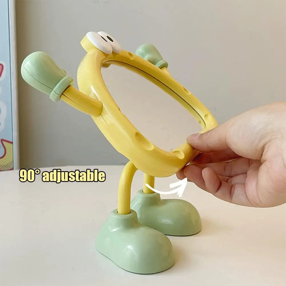 Cute Cartoon Desktop Makeup Mirror – Foldable Compact Vanity