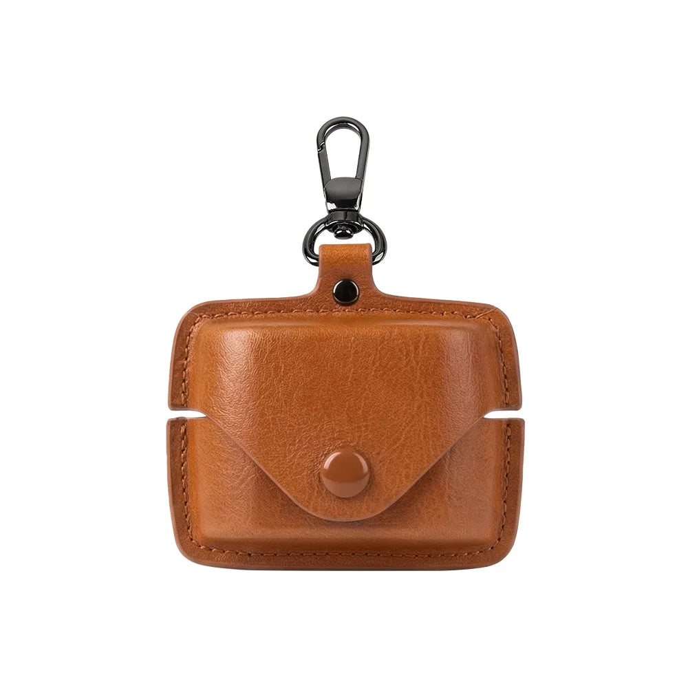Snap-On Design Solid-Color PU Leather Case For Sony WF-1000XM6 Earbuds A Stylish And Practical Carrying Case Peaceful Pleasures Health and Wellness light brown