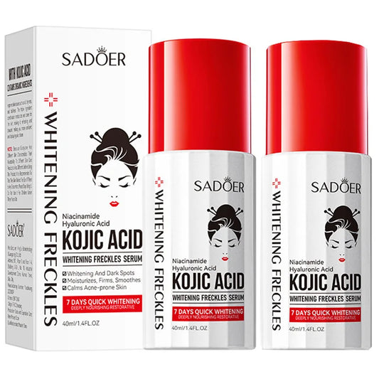 Kojic Acid Serum Strong Brightening Whitening Cream Spots Fine Lines Lighten Skin Tone Rejuvenating Antiage Korean Facial Peaceful Pleasures Health and Wellness