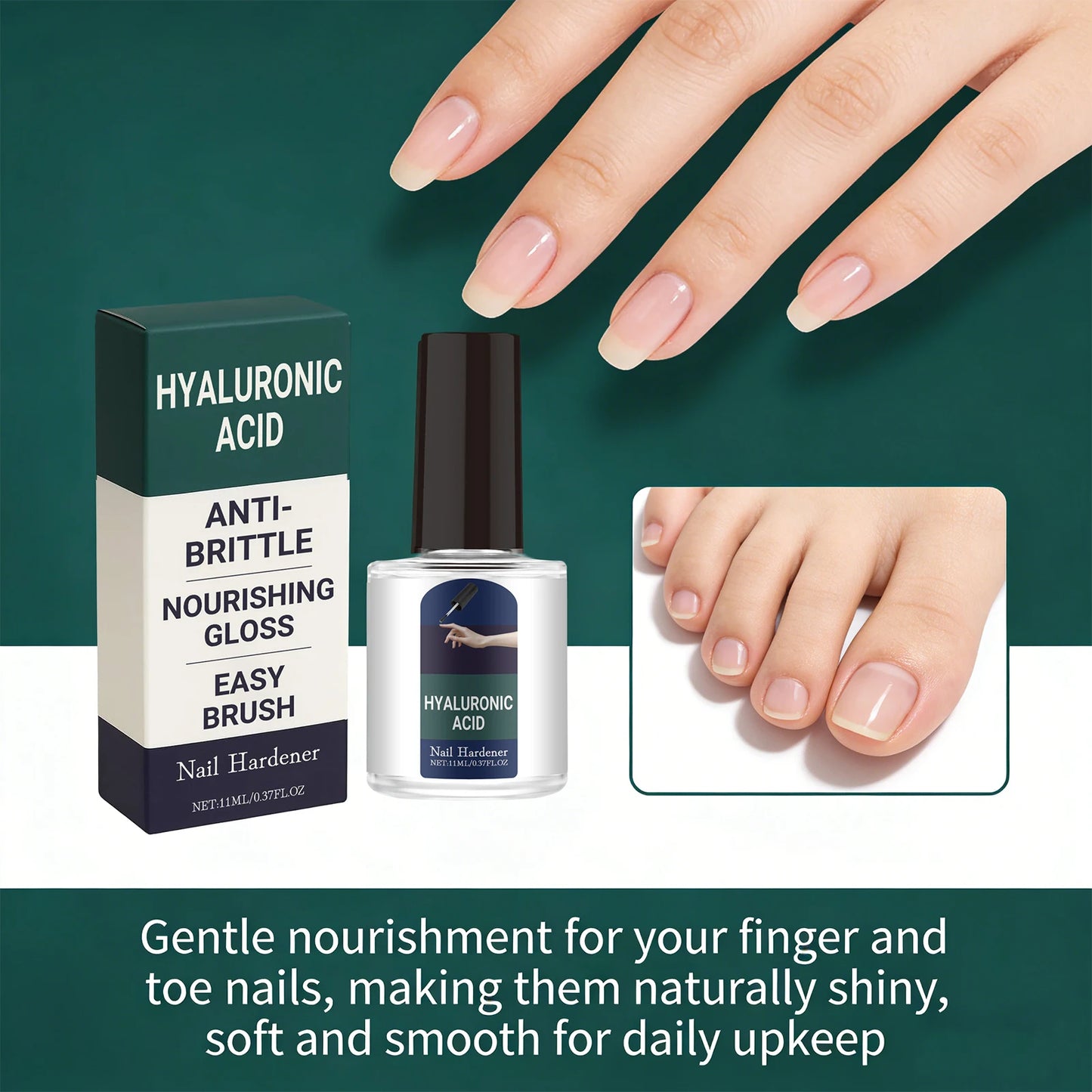 Nourishing Nail Serum Anti Brittle Nail Improve Cracked Cuticles Easy Brush Strengthen Nail Hyaluronic Acid Nail Cuticle Oil Peaceful Pleasures Health and Wellness