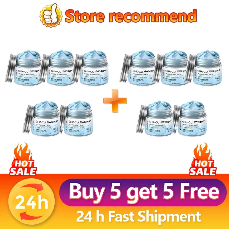 Copper Peptides GHK-Cu Beef Tallow for Skin: Blue Balm Manuka Honey Face and Body Moisturizer for Mature, Dry & Sensitive Skin Peaceful Pleasures Health and Wellness Buy 5 Get 5 Free