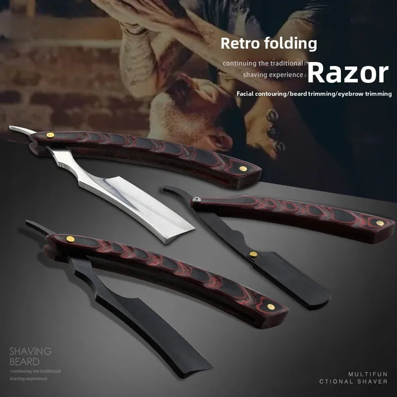Men's Premium Stainless Steel Straight Razor Professional Perfect Shave Barber Manual Shaving Razors Salon Hairdresser Tools Peaceful Pleasures Health and Wellness