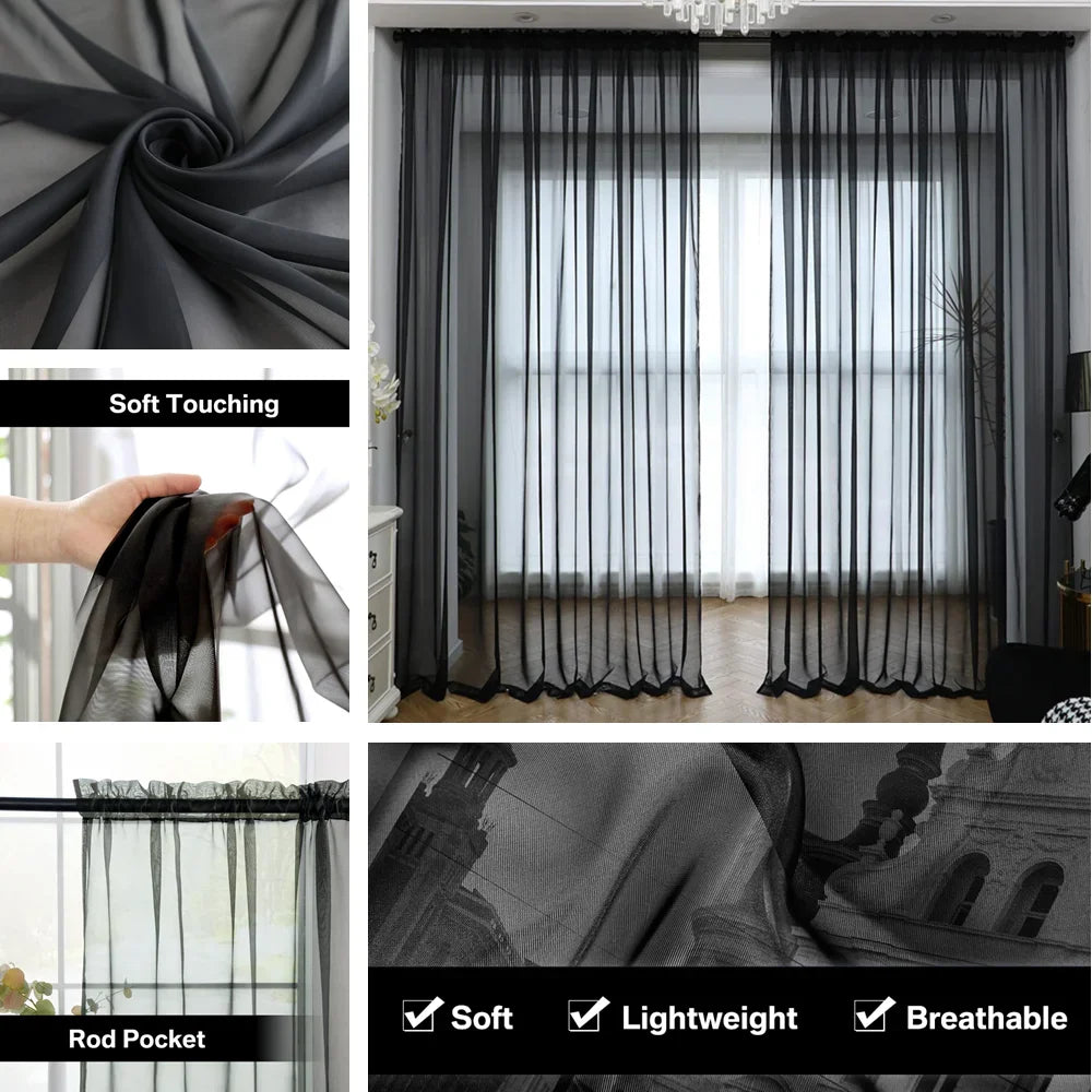 Solid White Yarn Curtain Window Tulle Curtains For Living Room Kitchen Modern Window Treatments Voile Curtains Cortains Peaceful Pleasures Health and Wellness