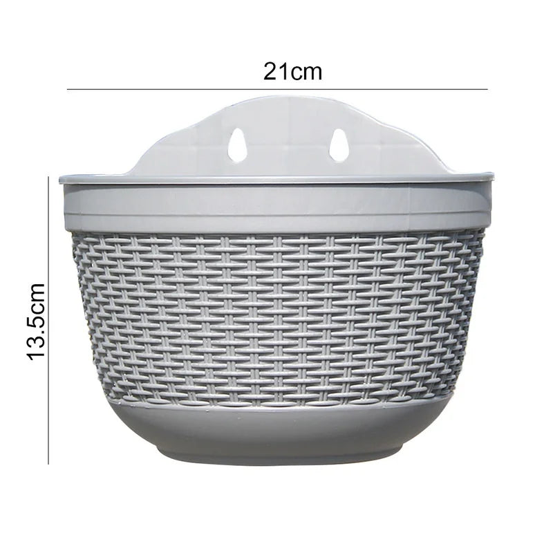 Imitation Rattan Weaving Creative Flower Planter Garden Pot Flowerpot