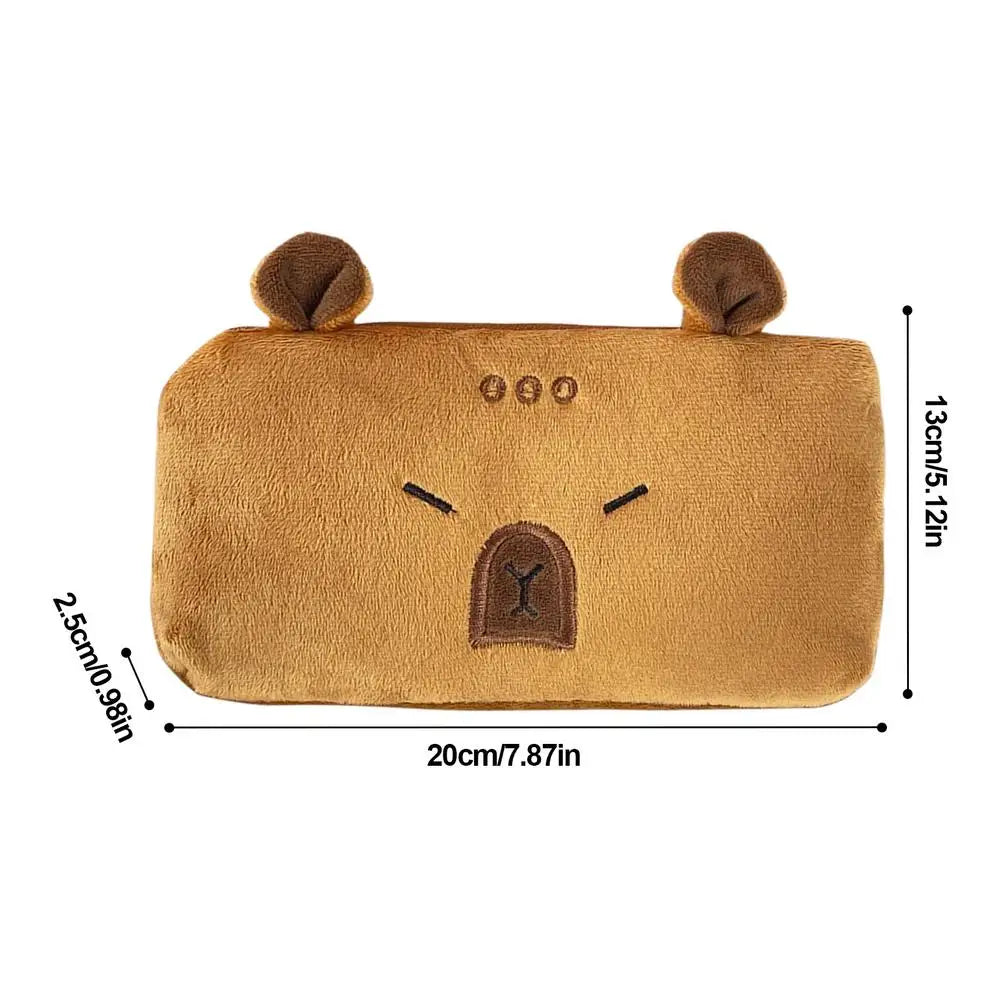 Capybara Plush Pencil Case – Cute Large Capacity Stationery Bag