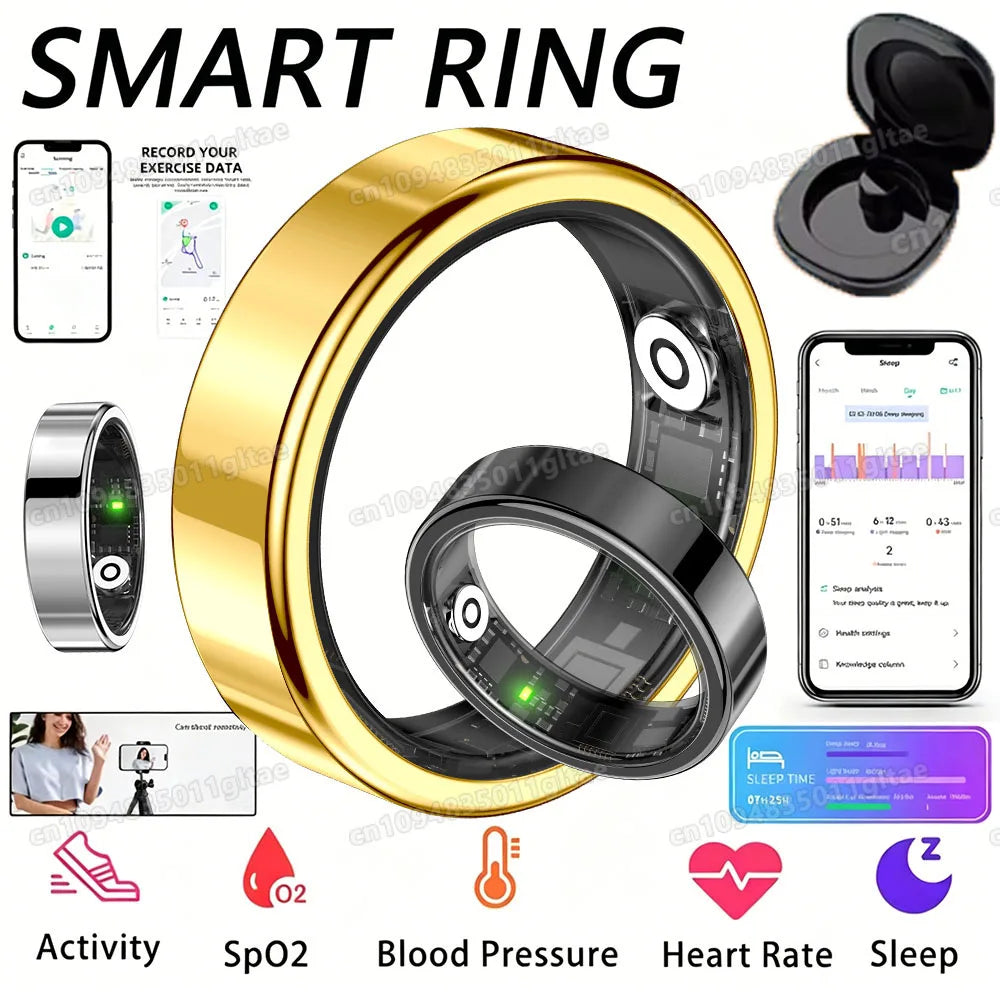 R10 Smart Ring with Charging Case for Men Women, Health and Sleep Monitor, 5ATM Waterproof, Multi-sport Mode, Smartring 2026 New Peaceful Pleasures Health and Wellness