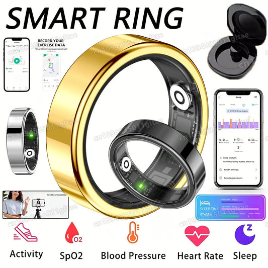 R10 Smart Ring with Charging Case for Men Women, Health and Sleep Monitor, 5ATM Waterproof, Multi-sport Mode, Smartring 2026 New Peaceful Pleasures Health and Wellness