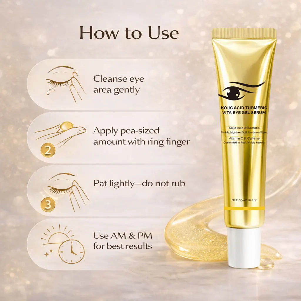 Kojic Acid Turmeric Eye Serum – Vitamin C & Caffeine 30ml
