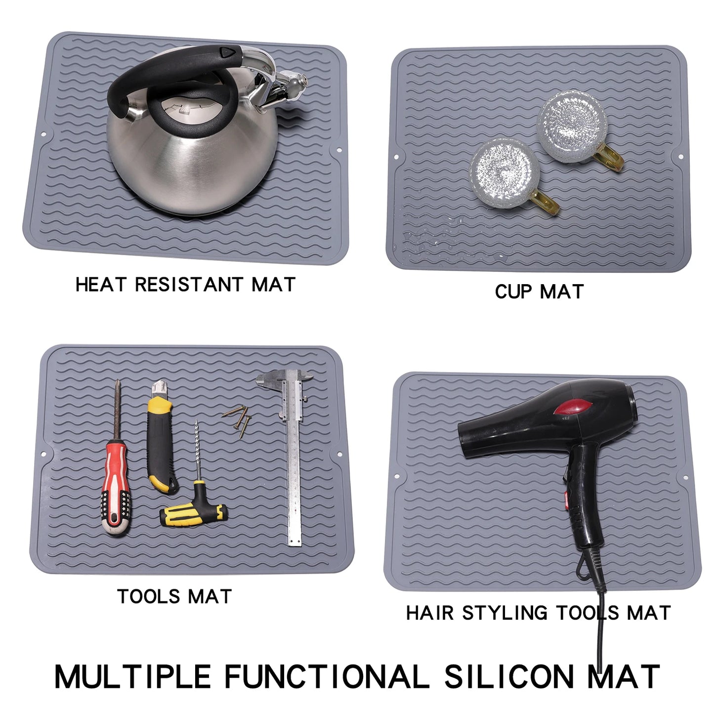 Silicone Dish Drying Mat Protector Sink Mat Table Kitchen Home Anti Slip Drying Dishes Drain Mat Heat Resistant Kitchen Sink Mat Peaceful Pleasures Health and Wellness