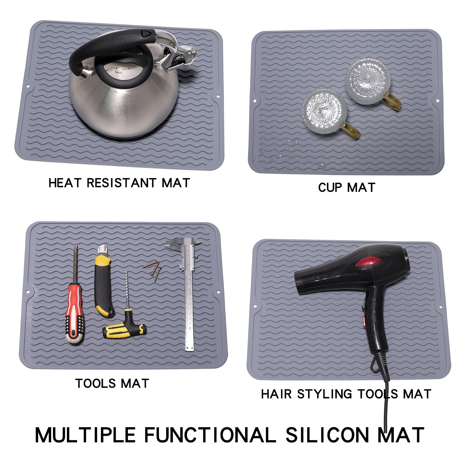 Silicone Dish Drying Mat Protector Sink Mat Table Kitchen Home Anti Slip Drying Dishes Drain Mat Heat Resistant Kitchen Sink Mat Peaceful Pleasures Health and Wellness