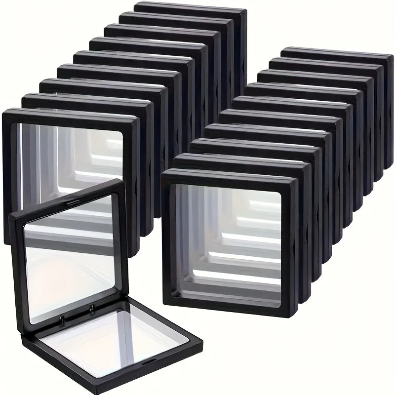 10-Pack 3D Floating Display Cases – Jewelry, Coin & Medal Box