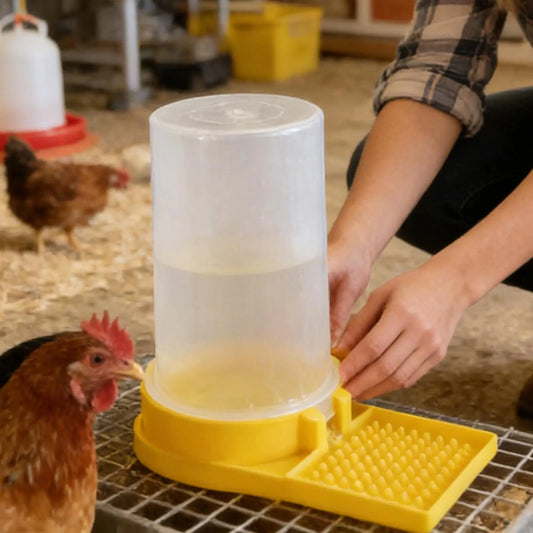 Leakproof Poultry Feeder Water Cup for Chicks, Quail & Chickens Poultry Feeder Cup Oasis Select