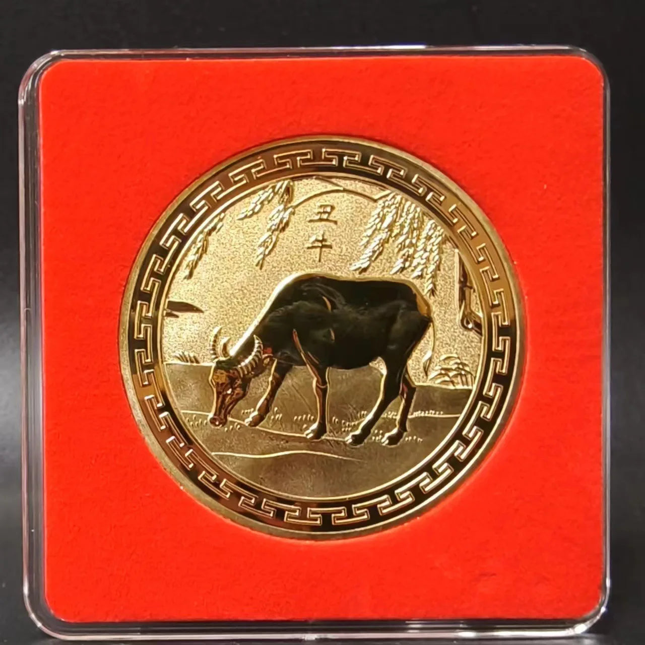 Twelve Zodiac Commemorative Medals Golden Coins Dragon Tiger Rabbit Pig Dog Chicken Monkey Sheep Snake Horse Gifts Peaceful Pleasures Health and Wellness Cattle package3