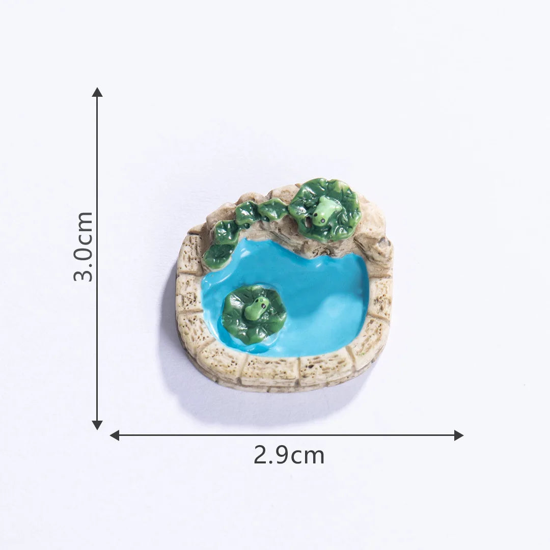 Miniature Landscape Mini Pool Model DIY Miniatures Fairy Garden Decor Micros Ponds Resin Craft Ornament Potted Bonsai Decor 피규어 Peaceful Pleasures Health and Wellness 4